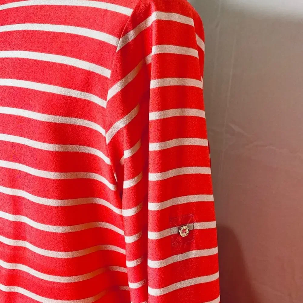 Calvin Klein striped top with zipper closure